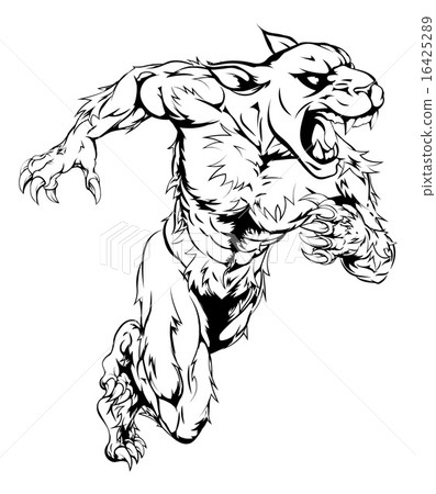 Panther sports mascot running 16425289