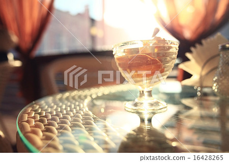 ice cream on a table in a cafe breakfast dessert sun ice cream on a table in a cafe breakfast dessert sun 16428265