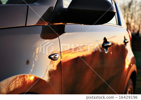 car sunset reflection car sunset reflection 16429196