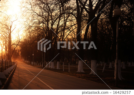 blurred cityscape sunset on the street blurred cityscape sunset on the street 16429257