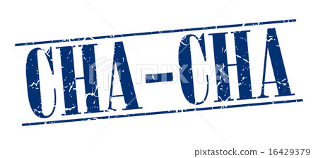 cha-cha blue grunge vintage stamp 16429379