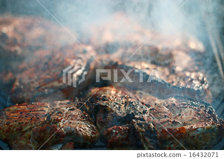 grilled meat skewers, barbecue grilled meat skewers, barbecue 16432071