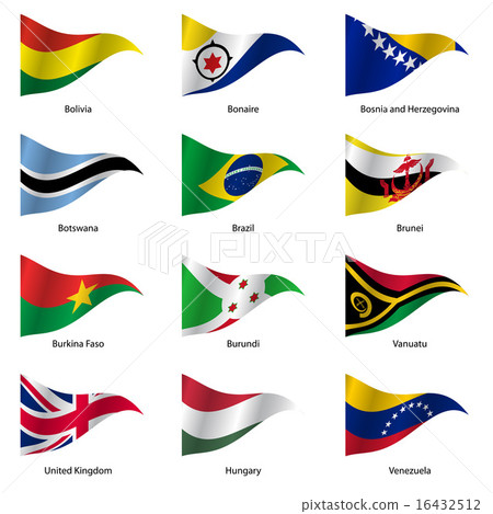 Set  Flags of world sovereign states. Vector  16432512
