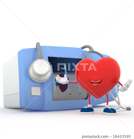 Heart with electrocardiogram device 16433595