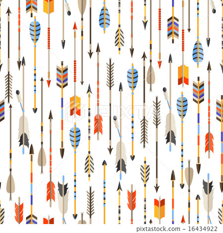 Ethnic seamless pattern with indian arrows in native style 16434922