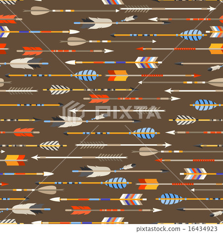 Ethnic seamless pattern with indian arrows in native style 16434923