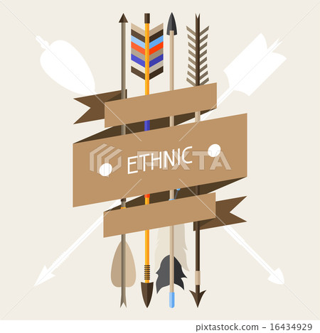 Ethnic background with indian arrows in native style Ethnic background with indian arrows in native style 16434929