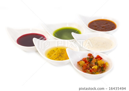 sauces on a white background in the restaurant sauces on a white background in the restaurant 16435494