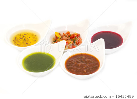 sauces on a white background in the restaurant sauces on a white background in the restaurant 16435499