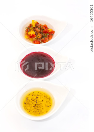 sauces on a white background in the restaurant sauces on a white background in the restaurant 16435501