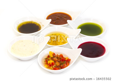 sauces on a white background in the restaurant sauces on a white background in the restaurant 16435502