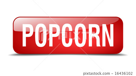 popcorn red square 3d isolated web button - Stock Illustration ...