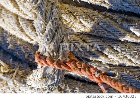 Close-up shot of rope. Taken at a shipyard. Close-up shot of rope. Taken at a shipyard. 16436325