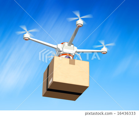 Quadrocopter with cardboard package 16436333