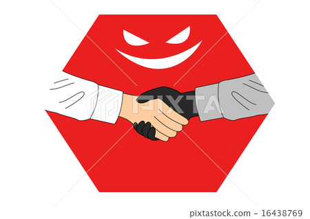 Handshake _ Crime _ Red hexagon Handshake _ Crime _ Red hexagon 16438769