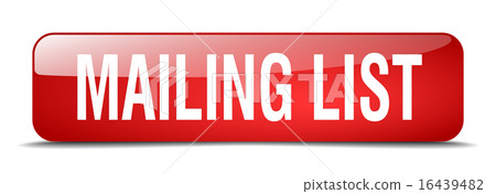 mailing list red square 3d isolated web button 16439482