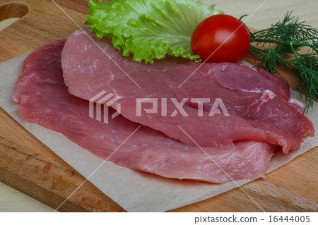 Raw pork schnitzel Raw pork schnitzel 16444005