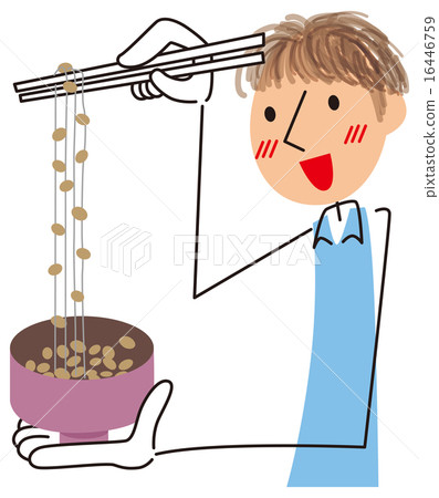 A man eating natto 16446759