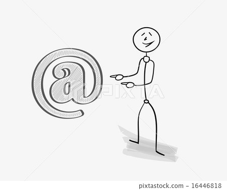 e-mail sign and man 16446818