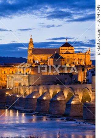 Puente Romano and Mezquita at Twilight in Cordoba Puente Romano and Mezquita at Twilight in Cordoba 16447049