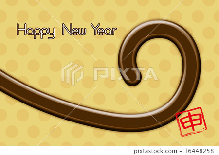 Tail _ Background yellow polka _ Mark in front _ Brown edge character on white 16448258