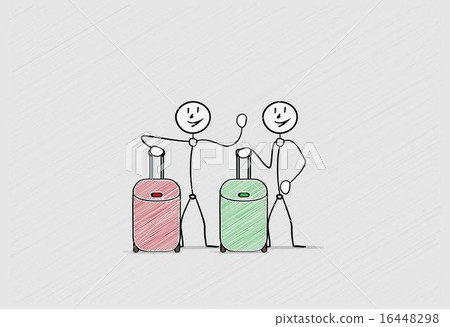 suitcases with two persons suitcases with two persons 16448298