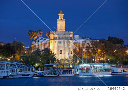 Gold Tower of Seville at Night 16449342