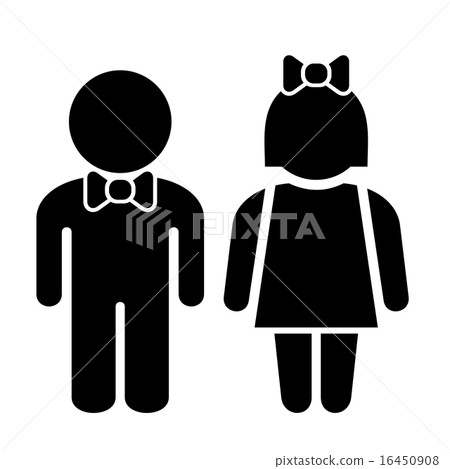 Man and Woman Icons, Toilet Sign, Restroom Icon, Pictogram 16450908