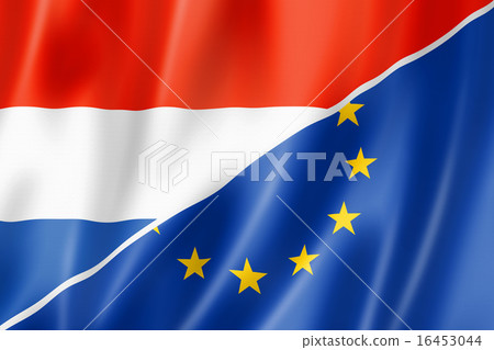 Netherlands and Europe flag 16453044