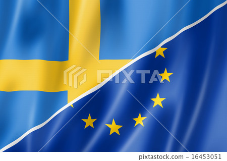 Sweden and Europe flag Sweden and Europe flag 16453051