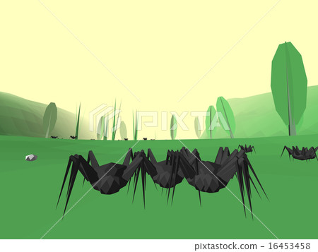 Low poly retro style bug world 16453458