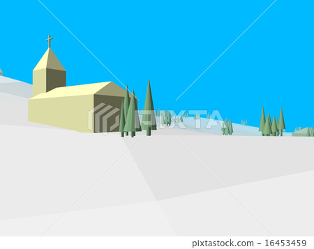 Low poly retro style frozen land 16453459