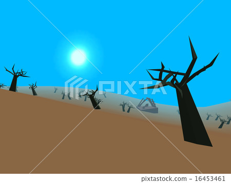 Low poly retro style moorland 16453461