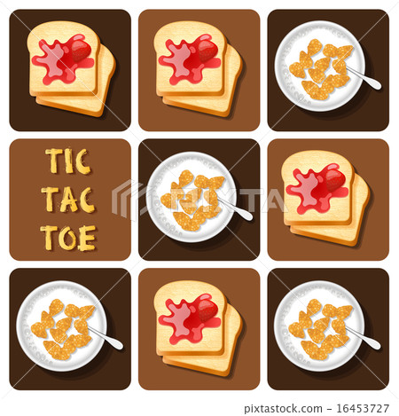 Tic-Tac-Toe of Cereal and Bread 16453727