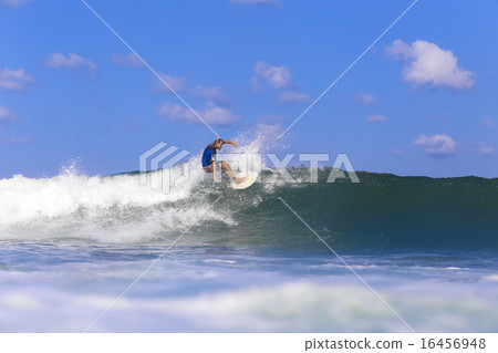 Surfer on Amazing Blue Wave Surfer on Amazing Blue Wave 16456948