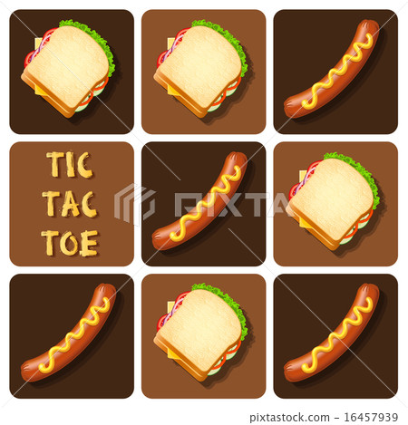 Tic-Tac-Toe of Sausage and Sandwich 16457939