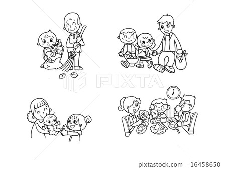 Family illustration material set 16458650