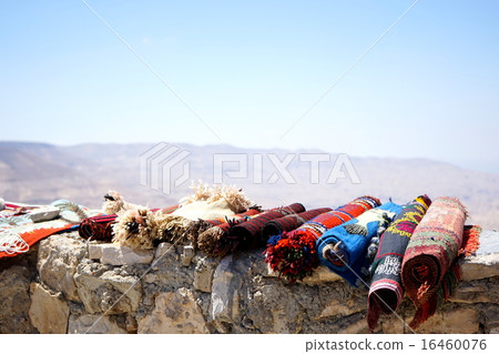 Middle East · Jordan desert town where homemade carpets are sold Middle East · Jordan desert town where homemade carpets are sold 16460076