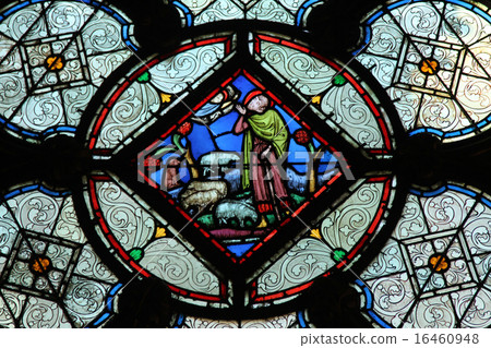 Stained glass, La Sainte Chapelle in Paris, France 16460948