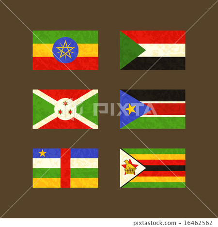 Flags of Ethiopia, Sudan, Burundi, CAR, ... 16462562