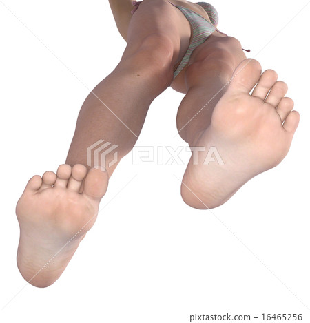 年輕女士的腳底皮膚護理圖像perming3DGC插圖素材 16465256