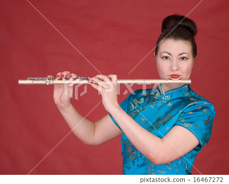 Japanese girl with flute Japanese girl with flute 16467272
