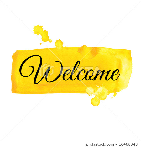 Welcome sign. Watercolor illustration. Welcome sign. Watercolor illustration. 16468348