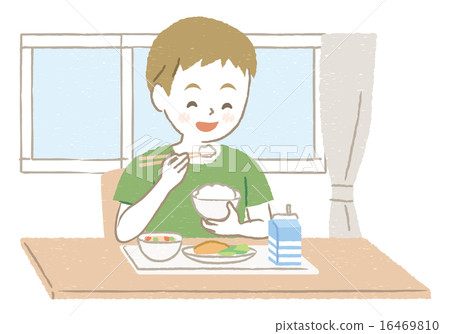 吃飯的男孩的例證 16469810