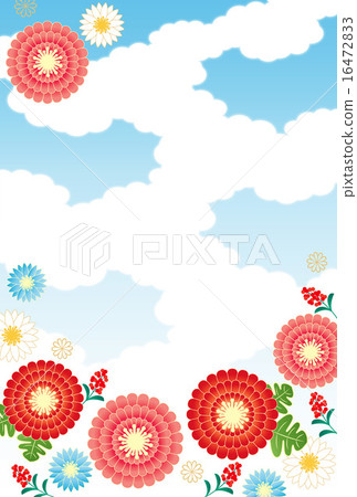 背景材料 - 日本模式,菊花,南部的天空 背景材料 - 日本模式,菊花,南部的天空 16472833