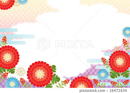 背景材料 - 日本模式,菊花,南部的天空 背景材料 - 日本模式,菊花,南部的天空 16472834