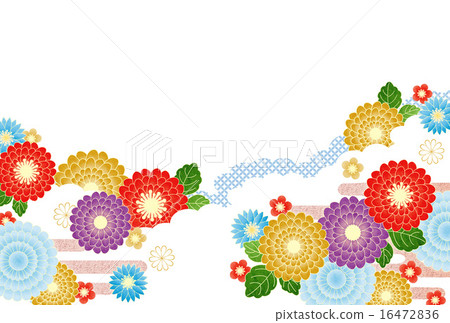 Background material - Japanese pattern, chrysanthemum, plum Background material - Japanese pattern, chrysanthemum, plum 16472836