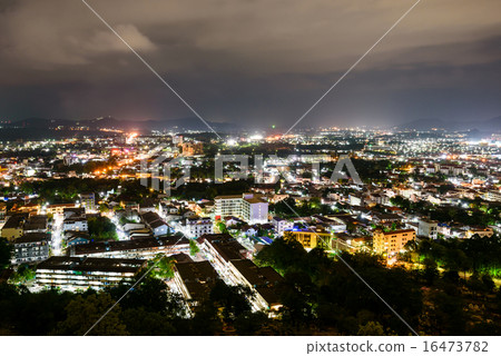 High angle view Phuket province at night High angle view Phuket province at night 16473782