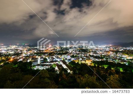 High angle view Phuket province at night 16473783