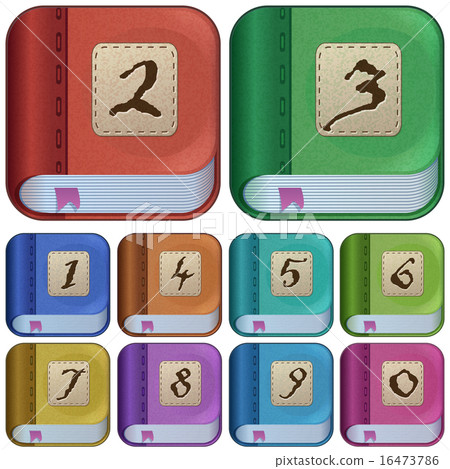 Square book icons for applications, e-books Square book icons for applications, e-books 16473786